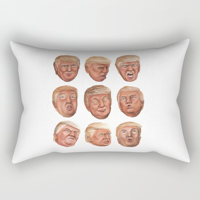 Faces Of Donald Trump Rectangular Pillow