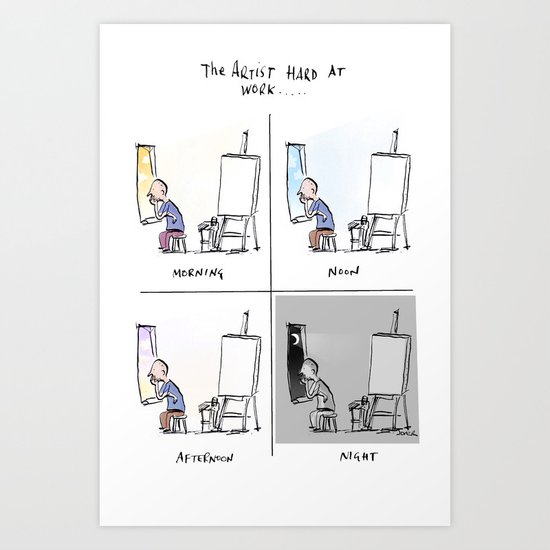 hard at work Art Print