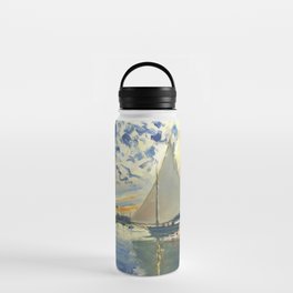 Sailboat Le-Petit-Gennevilliers Claude Monet Fine Art Water Bottle