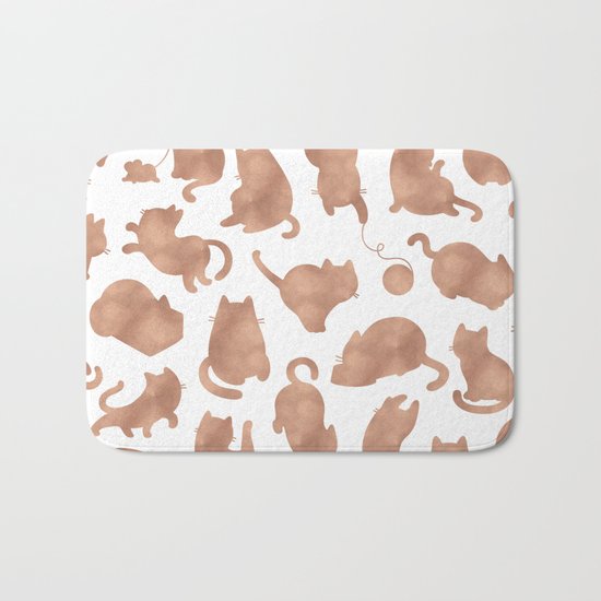 Rose gold cats Bath Mat