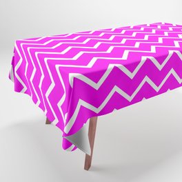 Zigzagged (White & Magenta Pattern) Tablecloth