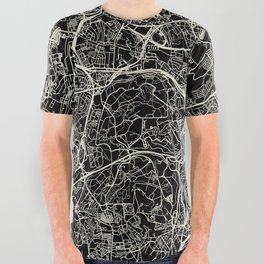 Lisbon, Portugal - Black and White Aesthetic All Over Graphic Tee