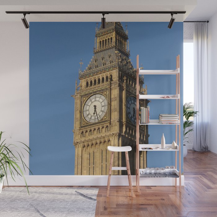Great Britain Photography - Big Ben Under The Blue Clear Sky Wall Mural