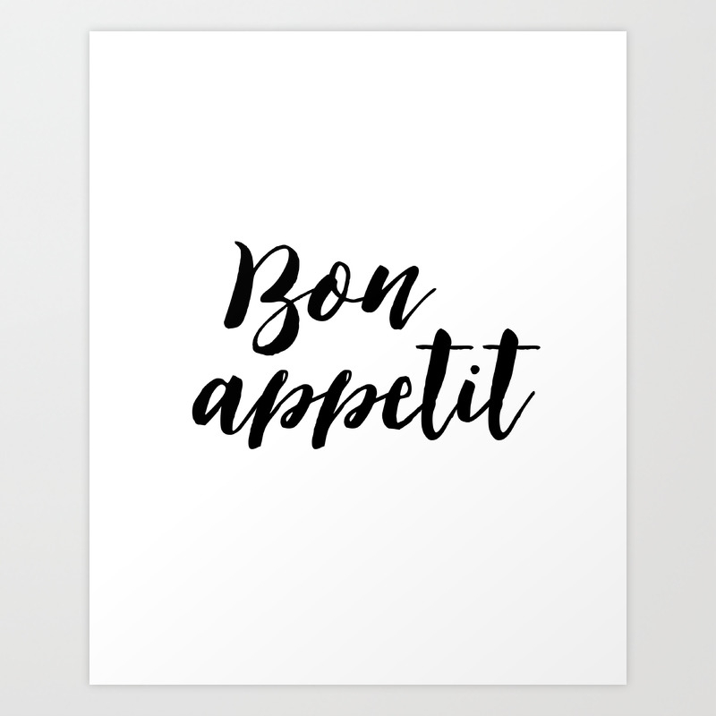 Bon Appetit Sign Dining Room Decor Typographic Print Kitchen Art