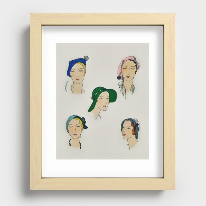 Vintage Hats Recessed Framed Print