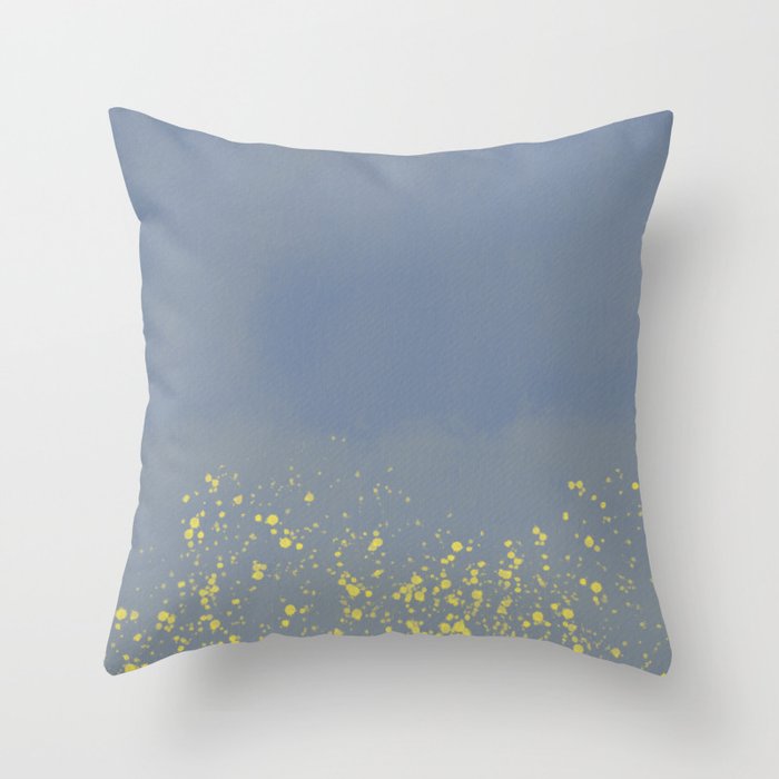 Abstract Speckled Background Grey And Yellow Throw Pillow By