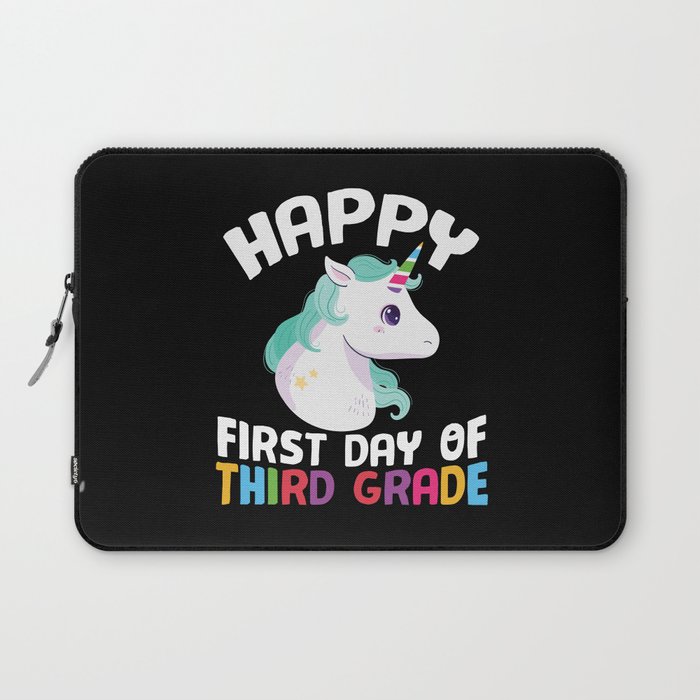 Happy First Day Of Third Grade Unicorn Laptop Sleeve