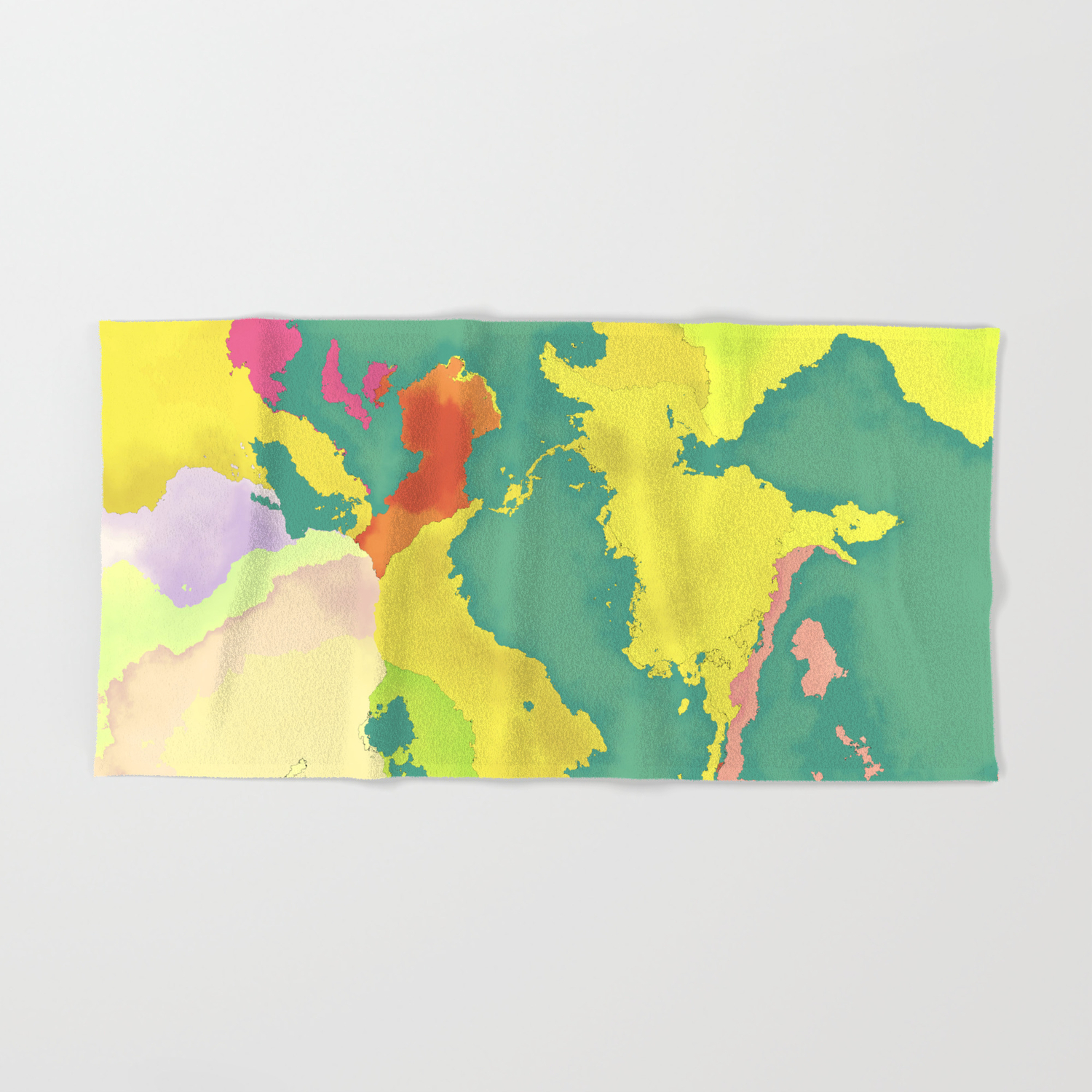 Abstract Map World Hand Bath Towel By Bobstudio Society6
