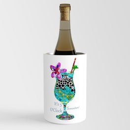 Bright Fun Colorful Cocktails - Tropical Beach Cocktail Art - Sharon Cummings Wine Chiller