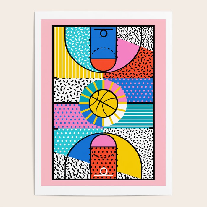 Coast to Coast memphis art print, basketball art print, wacka designs