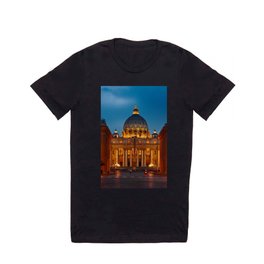 Papal Basilica of St. Peter in the Vatican T Shirt | Peace, Digital, Vatican, Religiousbuilding, Color, Architecture, Long Exposure, Worldpeace, Easter, Blue 