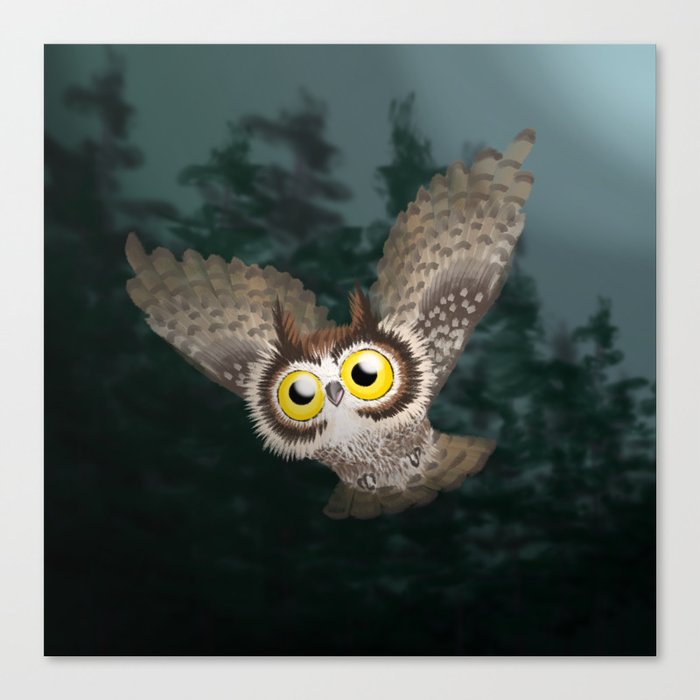 Great Horned Owl (Canavians Series) Canvas Print