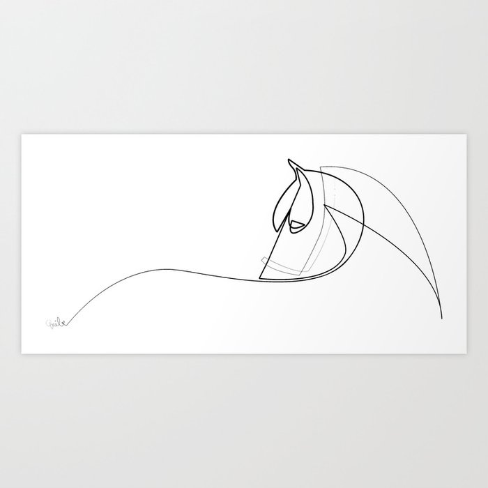 Pony line Art Print