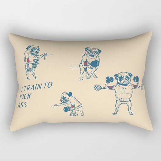 Pug Workout Rectangular Pillow