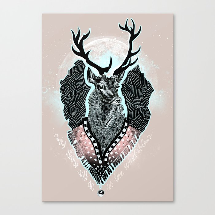 Wind:::Deer Canvas Print