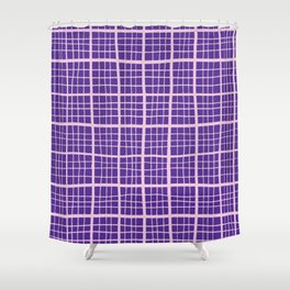 Pretty Pink and Purple Squares Graph Paper Shower Curtain