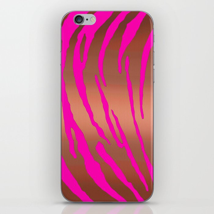 Metallic Tiger Stripes Pinks iPhone Skin
