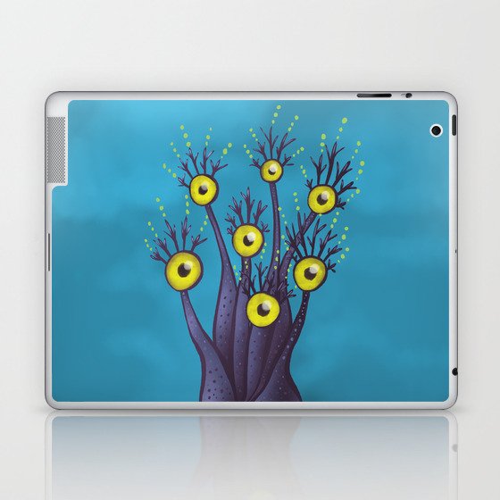 Tree Monster With Yellow Eyes Digital Art Laptop Ipad Skin By Borianagiormova