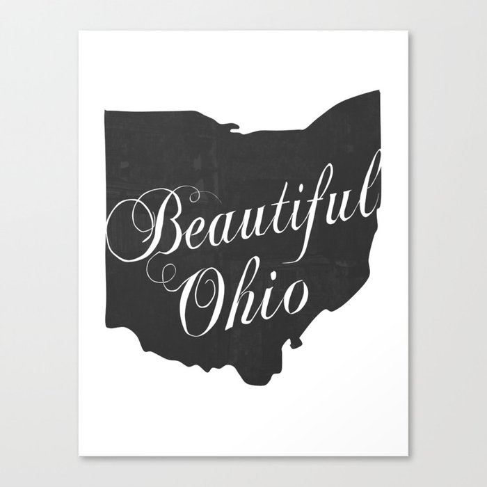 Beautiful Ohio Hand Lettering Canvas Print