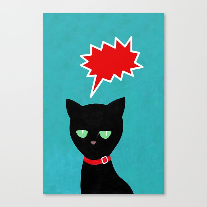 cat -Black cat Canvas Print