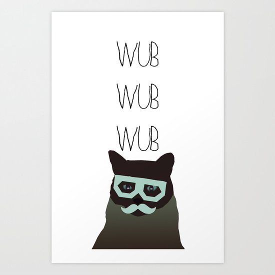 dubstep cat Art Print
