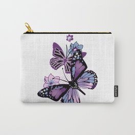 Cute Butterfly Design On Vibrant Colors For Perfect Attire. Carry-All Pouch | Vibrant, Graphicdesign, Garden, Minimalistic, Purple, Vibrantbutterfly, Natural, Spring, Cute, Butterflylovers 