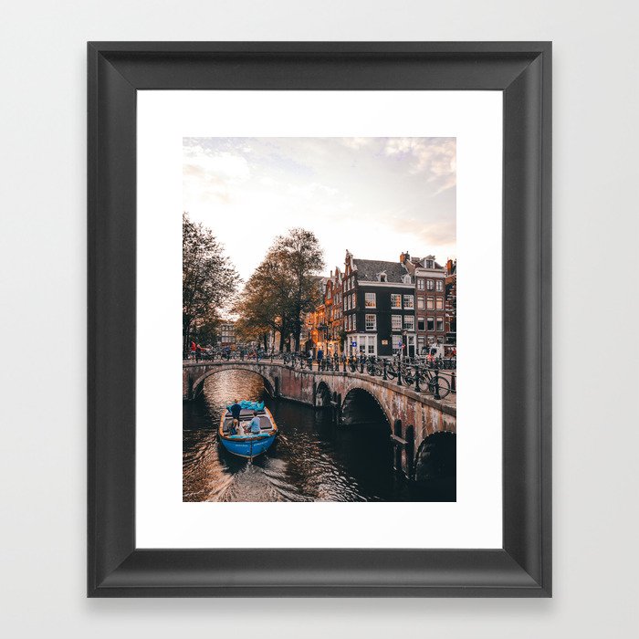 Sunset in Amsterdam Framed Art Print