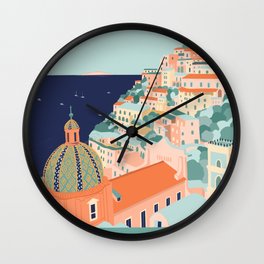 Amalfi coast, Positano, Italy Wall Clock