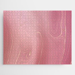 Lush Pink Gold Agate Geode Luxury Jigsaw Puzzle
