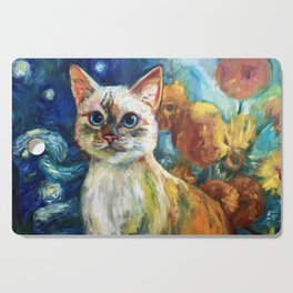 Van Gogh cat Cutting Board