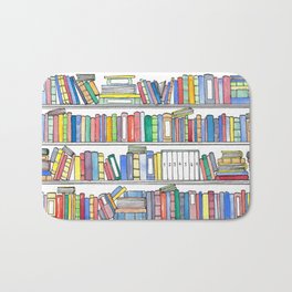 Colorful Bookcase Bath Mat | Ink, Colorful, Book, Bookshelves, Bookshelf, Rainbow, Watercolor, Bookcase, Reader, Books 