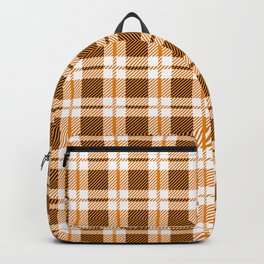 Autumn Orange Tartan Plaid Pattern Backpack