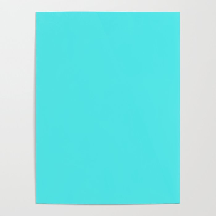Solid Celeste Bright Aqua Blue Color Poster