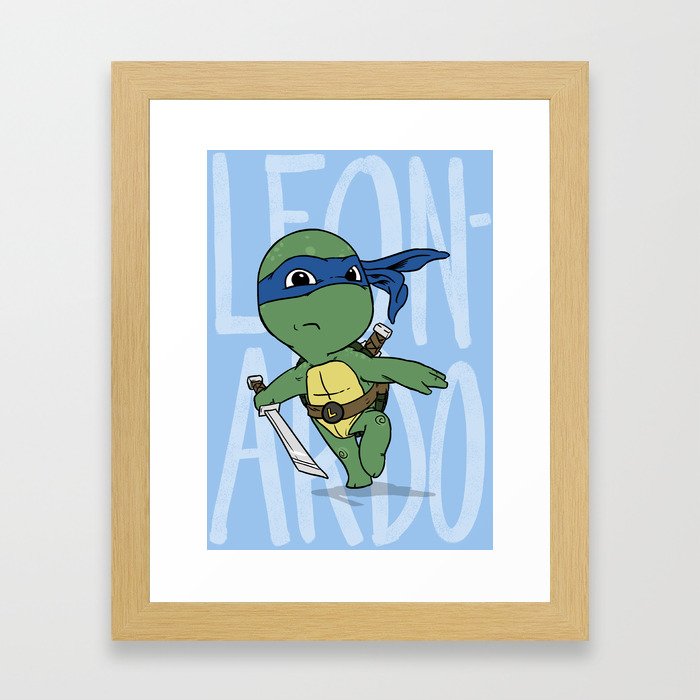 TMNT: Leonardo (Cute & Dangerous) Framed Art Print