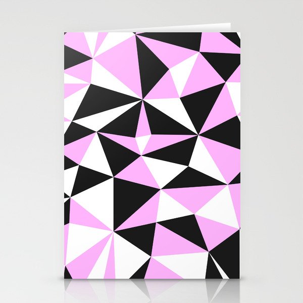 Black and Purple Triangle Pattern Stationery Cards