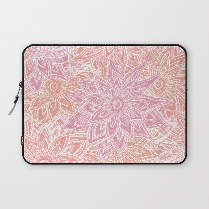 Pink Pastel Flowers Laptop Sleeve