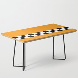 Retro Taxi Checkerboard Pattern Coffee Table