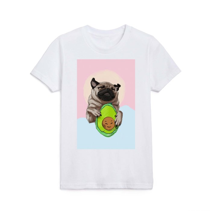 Pug and Avocado Kids T Shirt