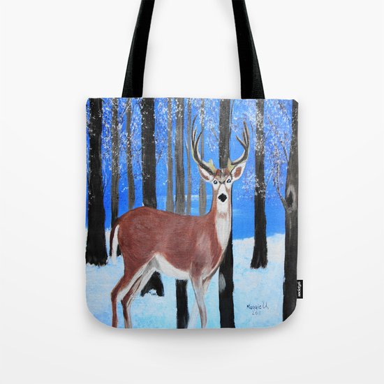 Buck by the trees Tote Bag