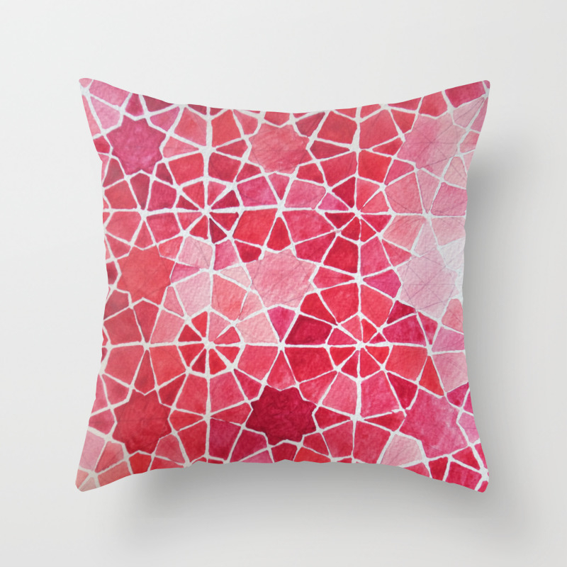 Red Morocco Throw Pillow By Cecileguillo Society6