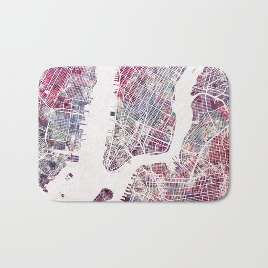 New York map Bath Mat