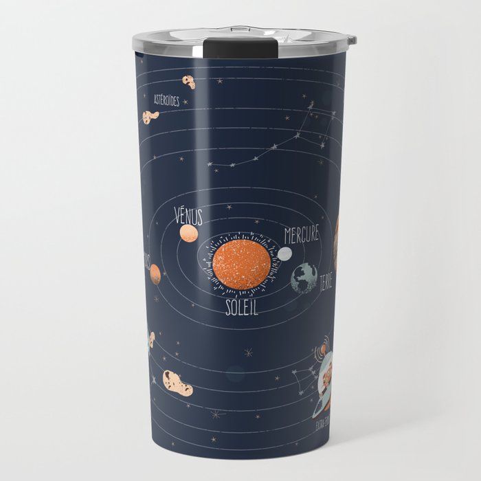 solar system (French text) Travel Mug