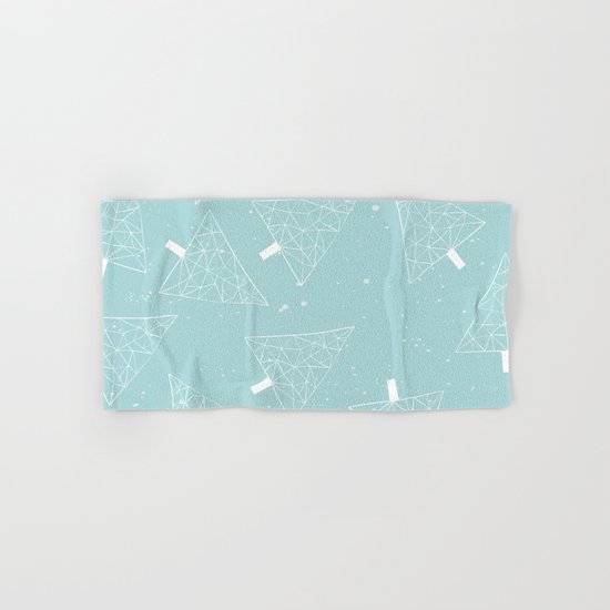 Christmas Trees Light Blue Hand & Bath Towel
