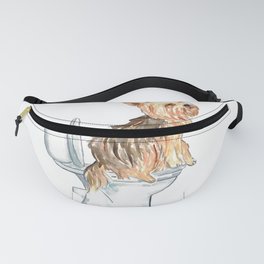  Yorkie Yorkshire terrier toilet Painting Fanny Pack