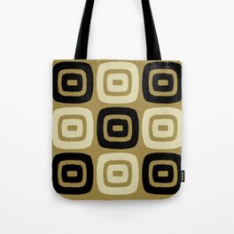 Zen Modern Abstract Composition 723 Black Gold and Beige Tote Bag