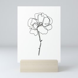 Minimal Line Rose Art (v.4) Mini Art Print
