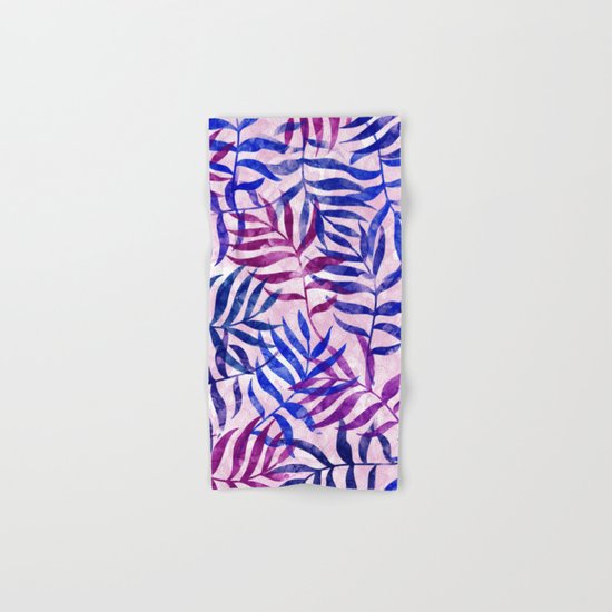 Watercolor Tropical Palm Leaves II Hand & Bath Towel