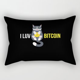 I Luv Bitcoin Cat Cryptocurrency Btc Cat Rectangular Pillow