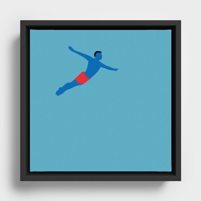 Flying man Framed Canvas