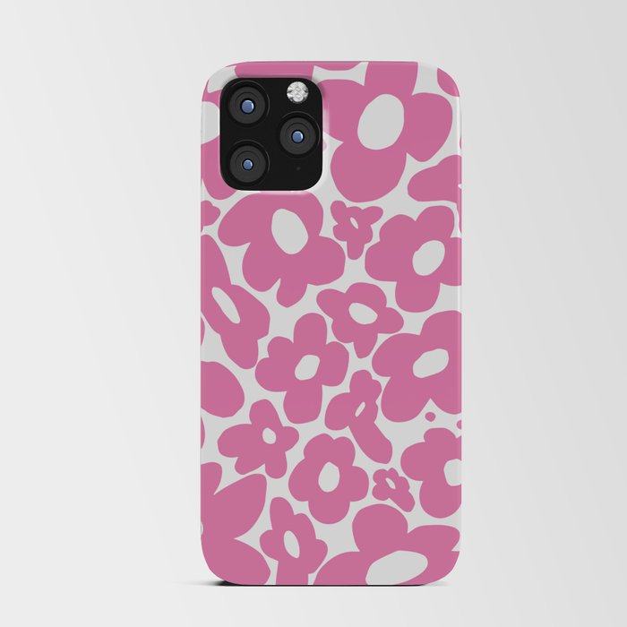 60s 70s Hippy Flowers Pink iPhone Card Case
